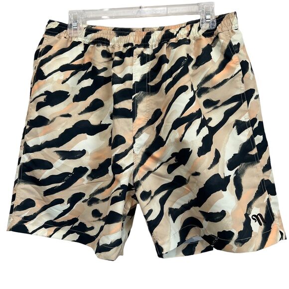 Nanushka Kenan Hand-Painted Abstract Animal Swim Shorts Mens Size L - Picture 2 of 13